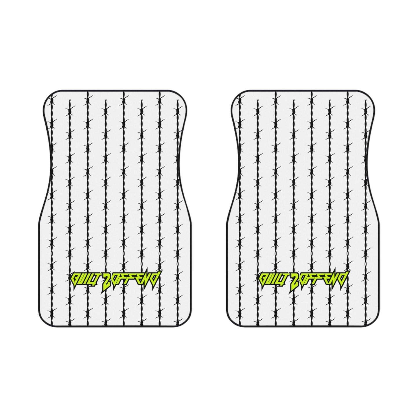 Barbed Wire White/Neon Yellow Floor Mats