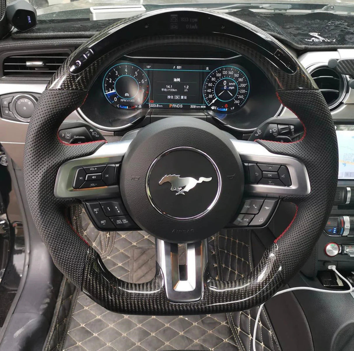 2015+ S550 Ford Mustang Carbon Fiber Steering Wheel