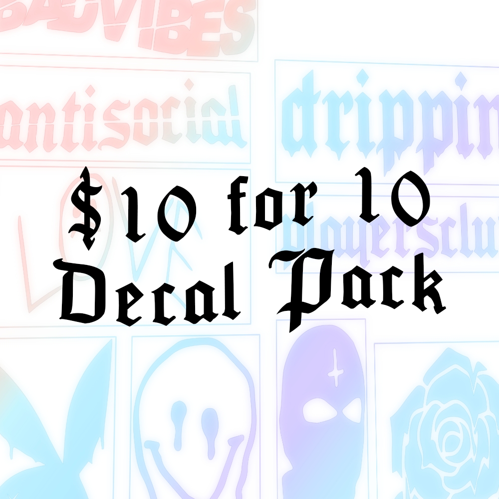FREE 10 Decal Pack (MAX 1 PER CUSTOMER)