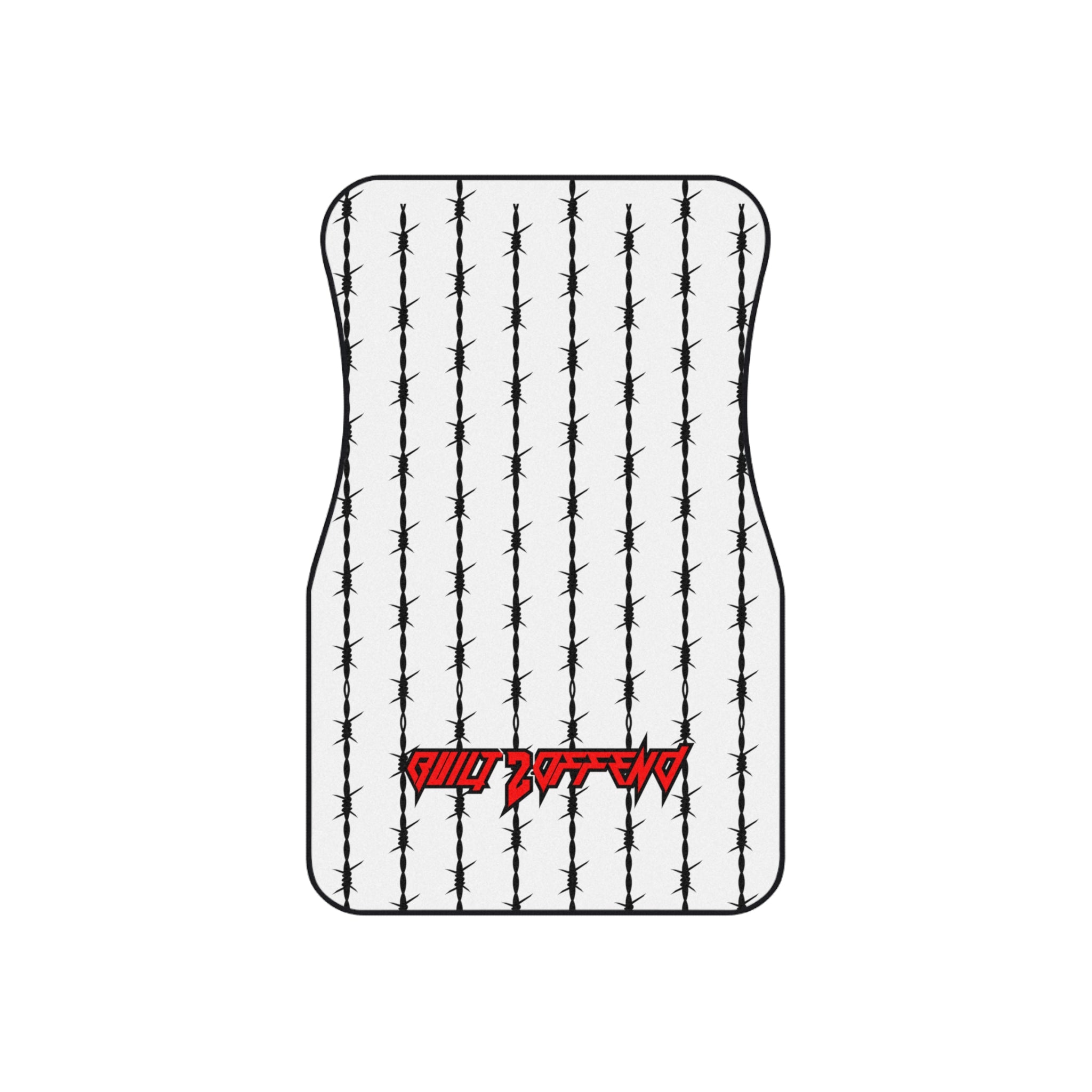 Barbed Wire White/Red Floor Mats