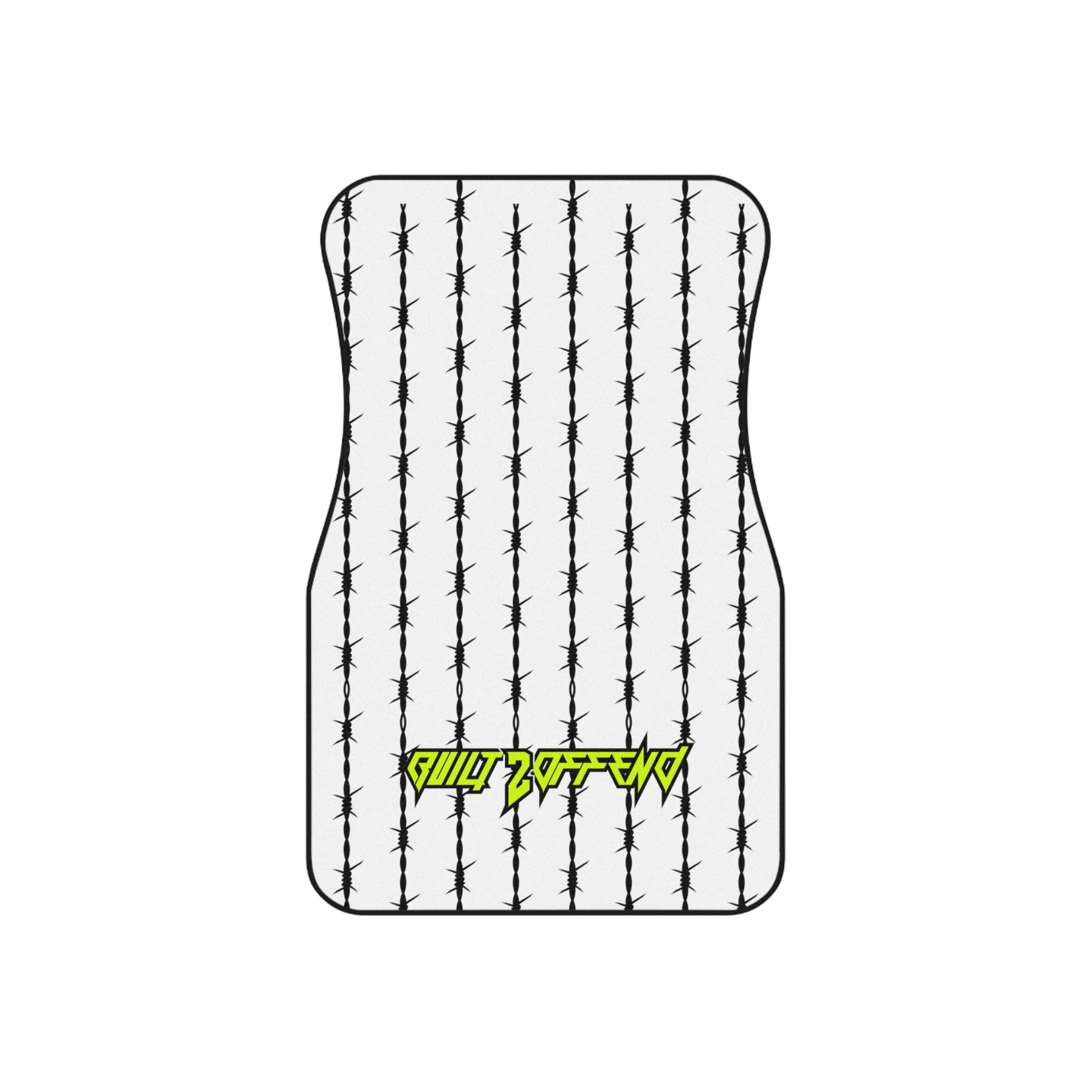 Barbed Wire White/Neon Yellow Floor Mats