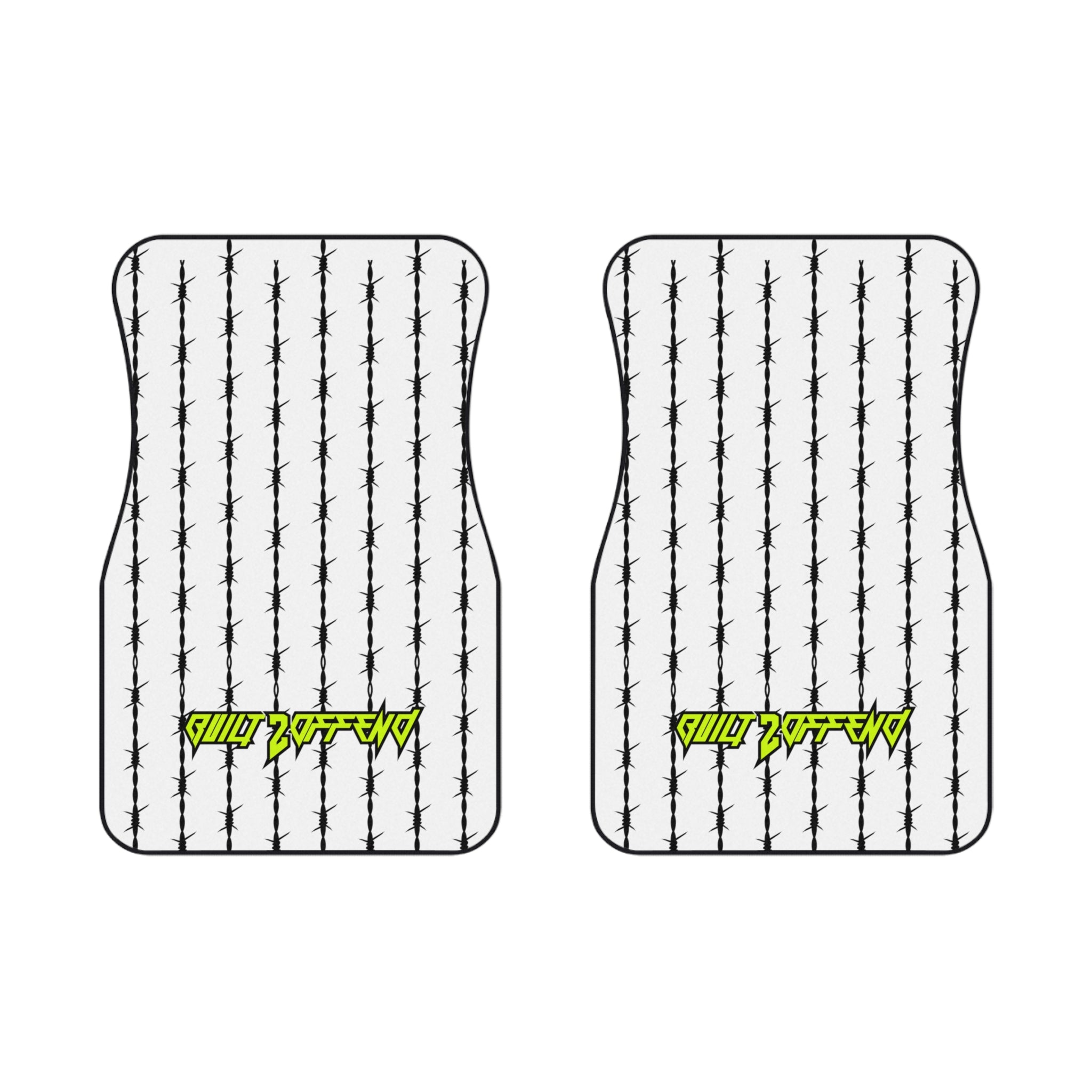 Barbed Wire White/Neon Yellow Floor Mats