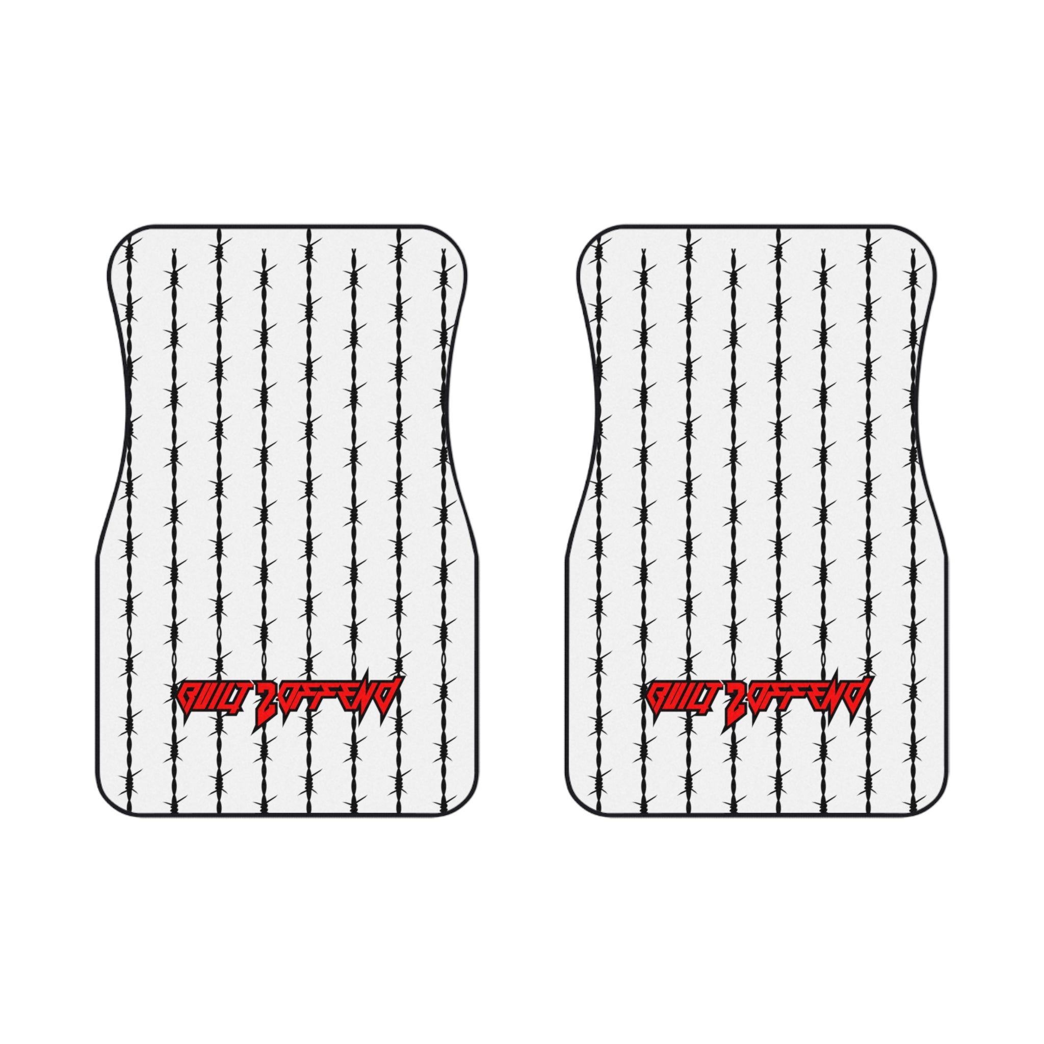 Barbed Wire White/Red Floor Mats