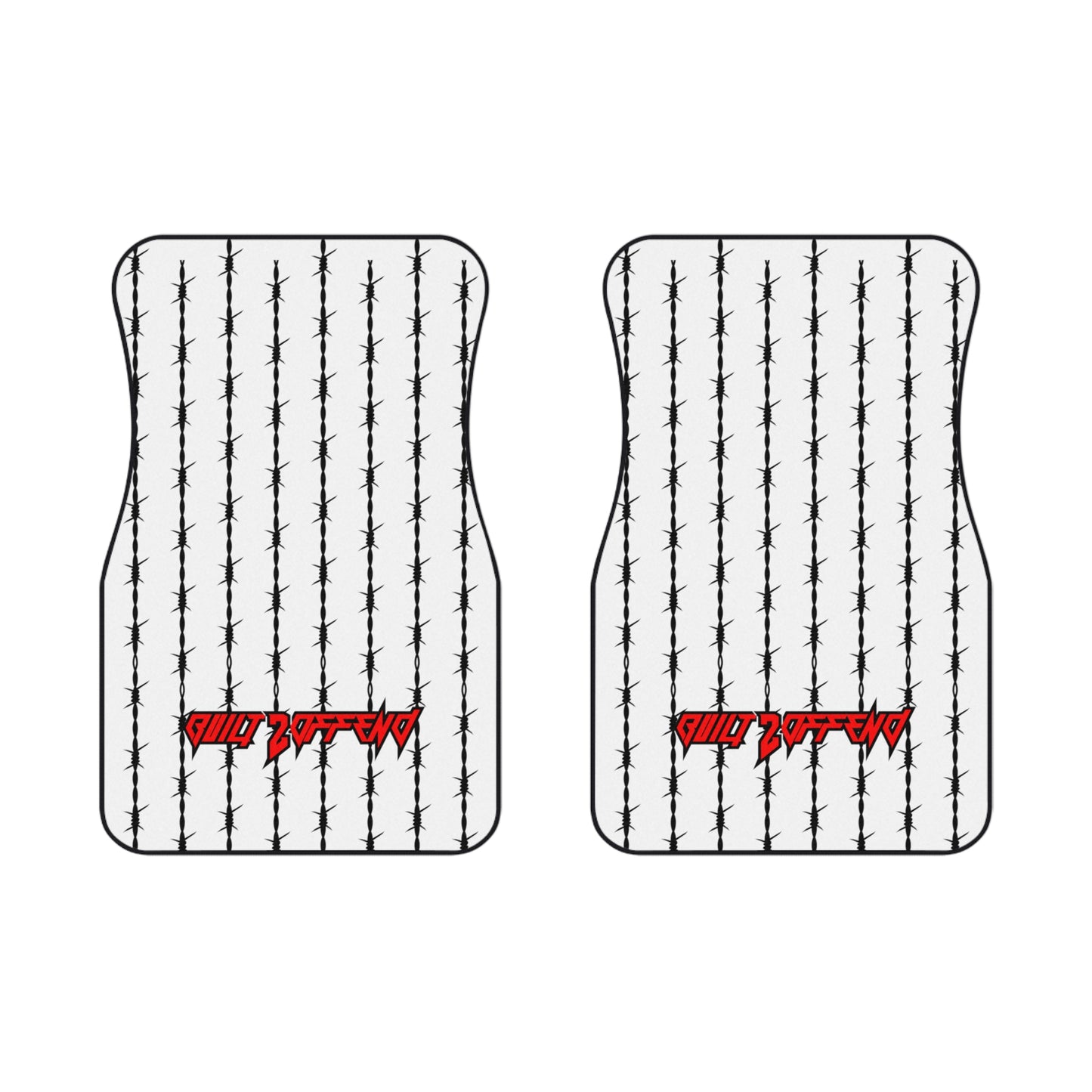 Barbed Wire White/Red Floor Mats