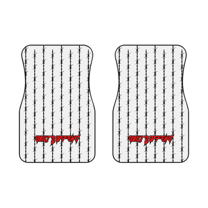 Barbed Wire White/Red Floor Mats