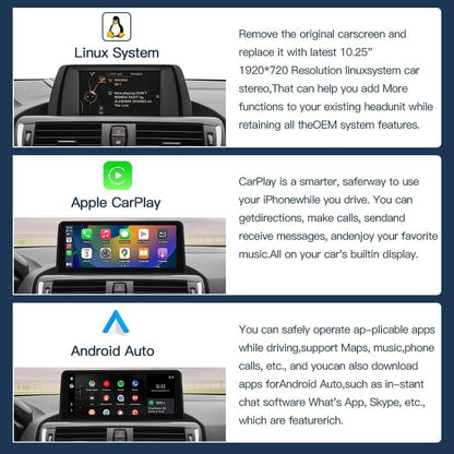 10.25 Inch Touchscreen Wireless CarPlay/Andriod Auto for 2012-2016 BMW 3/4/M3/M4 Series with NBT System Chassis designations: F30/F31/F34/F32/F33/F36/F80/F82/F83 Models
