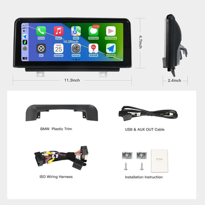 10.25 Inch Touchscreen Wireless CarPlay/Andriod Auto for 2012-2016 BMW 3/4/M3/M4 Series with NBT System Chassis designations: F30/F31/F34/F32/F33/F36/F80/F82/F83 Models