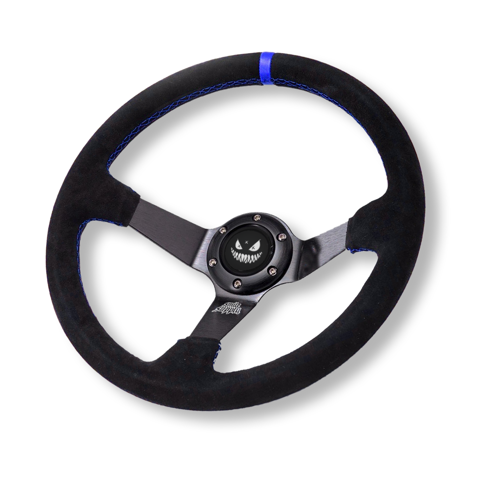 Suede + Blue Stitch Steering Wheel