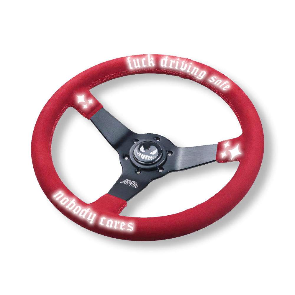 Reflective Fuck Driving Safe Steering Wheel