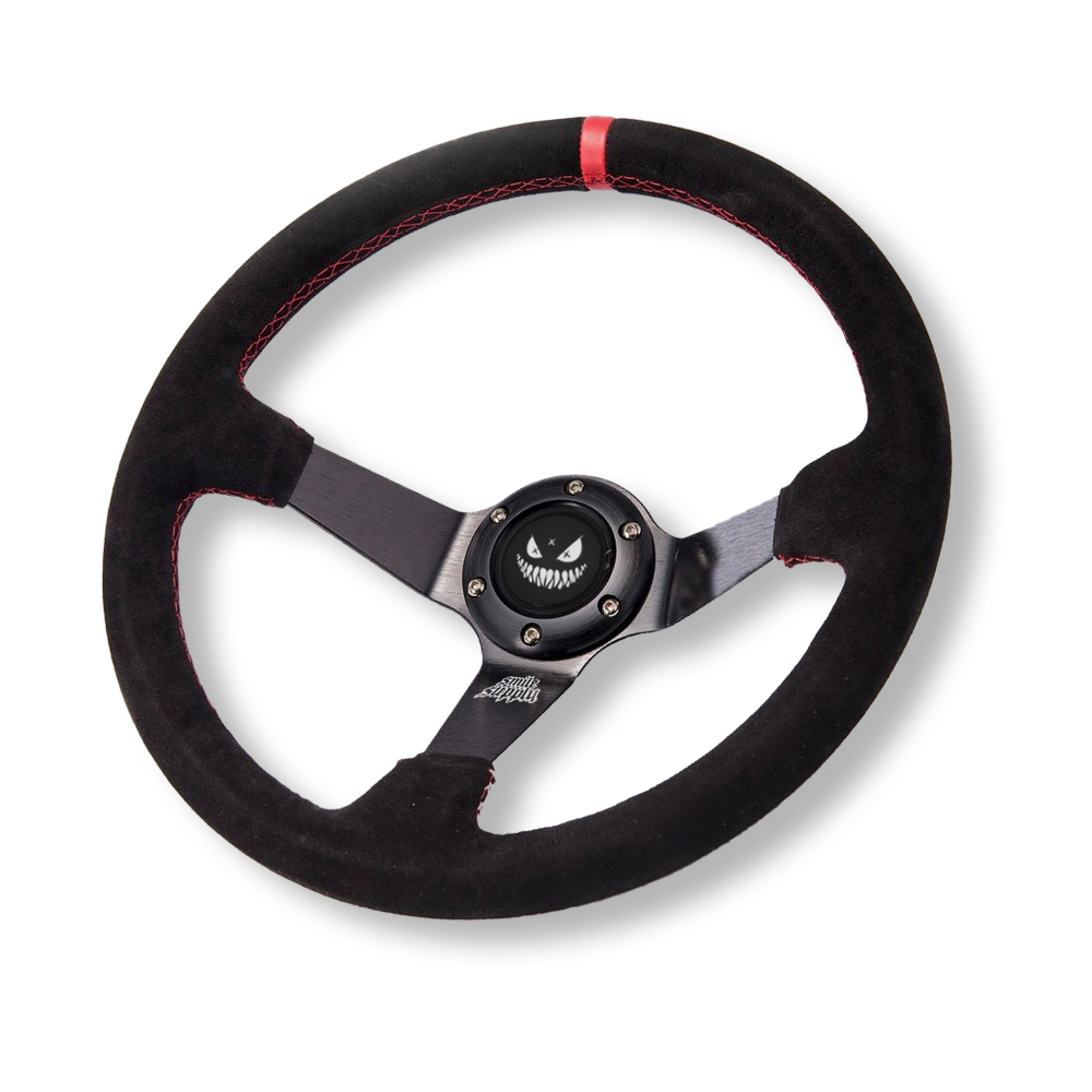 Suede + Red Stitch Steering Wheel