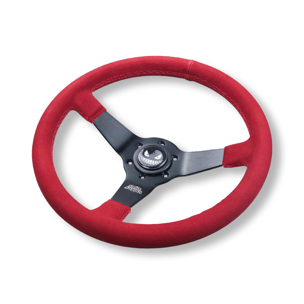 Red Suede + Red Stitch Steering Wheel